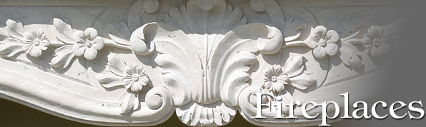 Fireplaces stone carving image logo