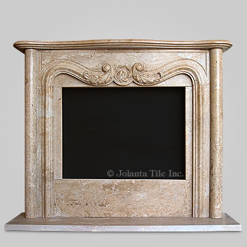 Ambroisa™ - travertine traditional fireplace