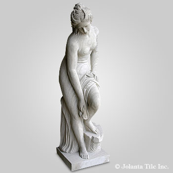 Aphrodite Bathing - sandstone light yellow historical sculpture
