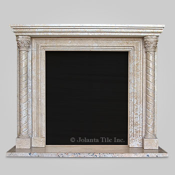 Aria™ - travertine modern fireplace