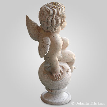 Butterfly Gone™ - travertine cherub