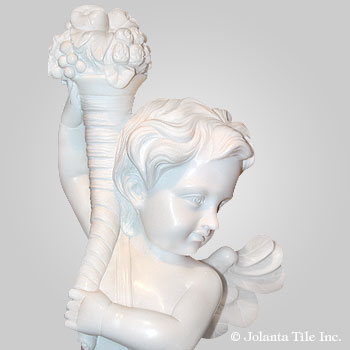 Cathetel Cherub™ - white marble cherub