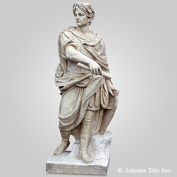Julius Caesar Cousteau Louvre - travertine historical sculpture
