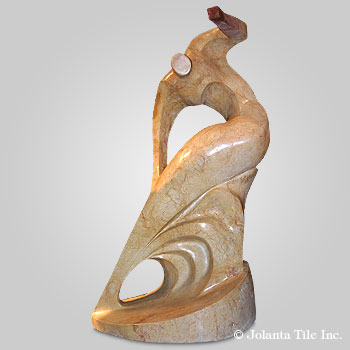 Surfer™ - marble yellow modern sculpture