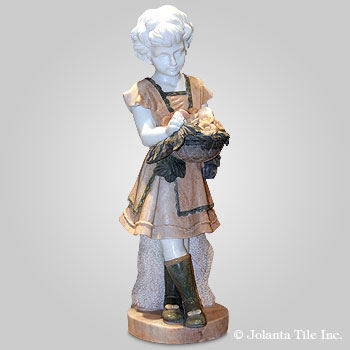 Tender Is The Basket™ - marble multicolor girl with her flower basket