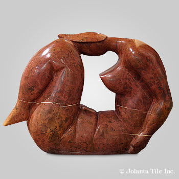Think Yes™ - marble red modern sculpture