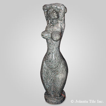 Unyielding™ - marble green modern sculpture