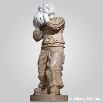 Volley Ball Boy™ - marble multicolor of a boy with his volley ball