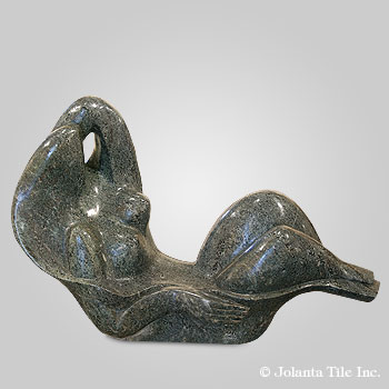 Woman With Nature™ - marble green modern sculpture