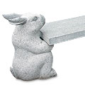 Bunny Bench™ - grantie gray bench with bunny decor