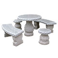 Daisy™ - granite gray table‚ stools & benches