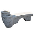 Nook™ - granite gray bench with pots