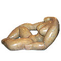 Relaxing™ - marble yellow modern sculpture