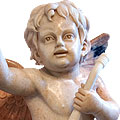 Saxophone Cupid™ - marble multicolor cherub sculpture