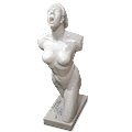 Screaming Girl™ - marble white modern sculpture