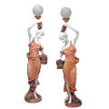 Spring Light™ - marble multicolor lamp post with ladies holding basket