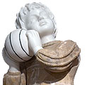Volley Ball Boy™ - marble multicolor child with volley ball sculpture