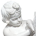 Boy and Goose™ - marble white cherub with goose sculpture