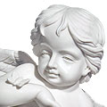 Butterfly Boy™ - marble white cherub with butterfly
