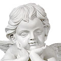 Contemplating Cherub™ - marble white cherub contemplating