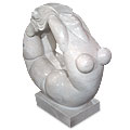 Elastic Beauty™ - marble white modern sculpture