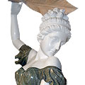 Feather Dance™ - marble multicolor traditional lady sculpture holding feather