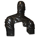 Gateway to Man™ - marble black modern sculpture