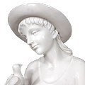 Girl With Pigeon™ - marble white traditional lady sculpture