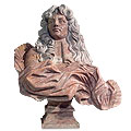 Louis XIV - marble multicolor historical figure bust