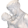 Mother Holding Child™ - marble white mother with child traditional sculpture