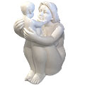 Mother's New Baby™ - marble white modern sculpture