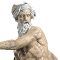 Neptune Calming The Waves - Travertine historical figure sculpture