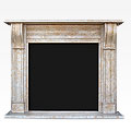 Port™ - travertine modern fireplace