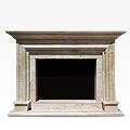 State Room™ - travertine modern fireplace