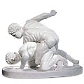 The Wrestlers - marble white historical sculpture